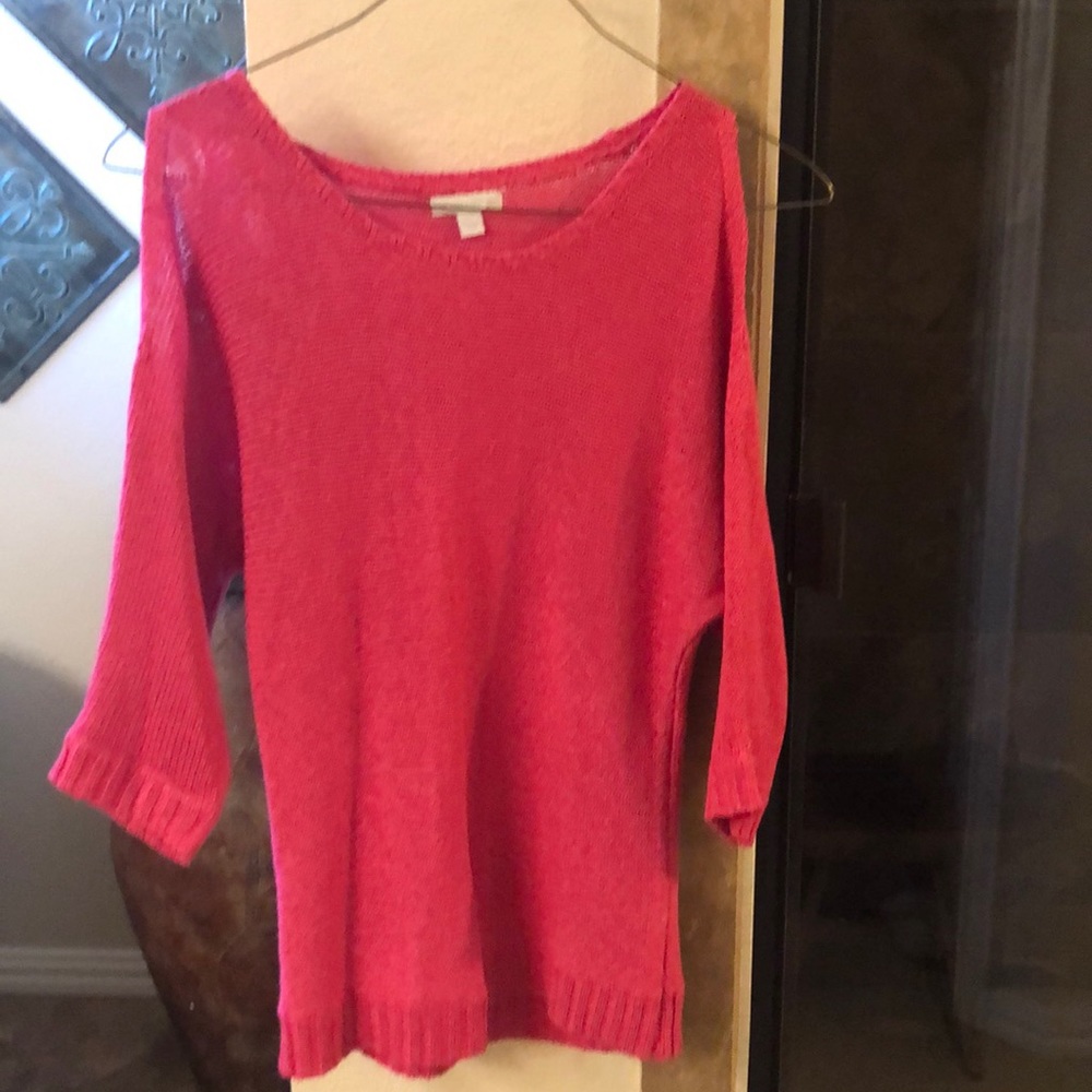 Loose weave cold shoulder sweater